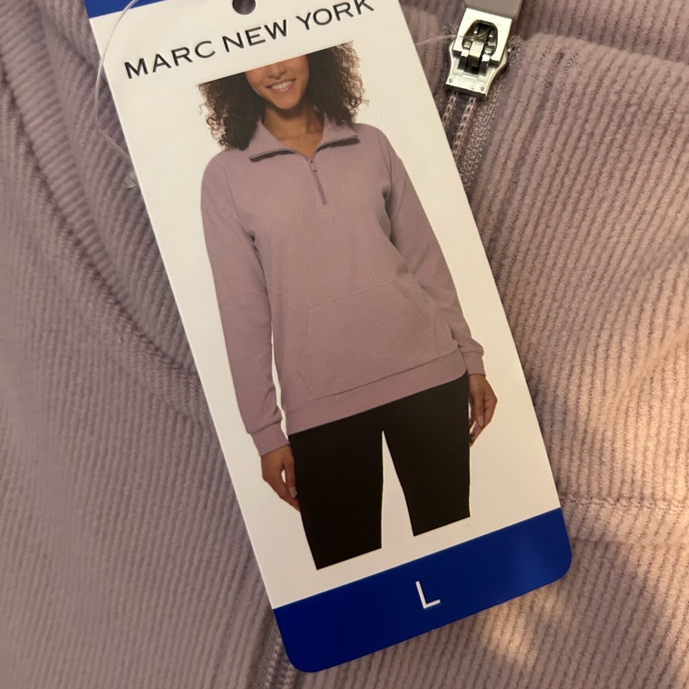 NWT Marc New York Ladies' Ribbed Quarter Zip Pullover with Pockets - Picture 1 of 2